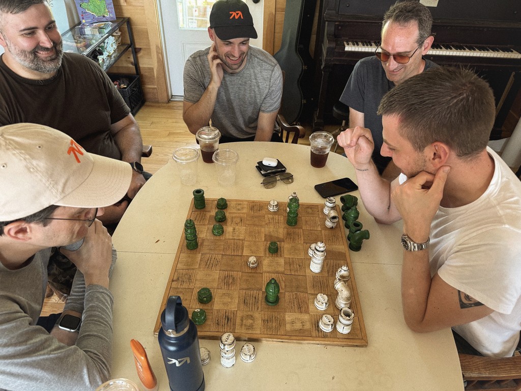 Mem team gathered around a table