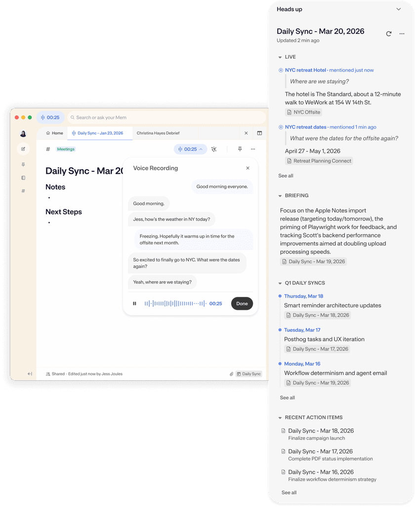 Mem related context and capture flow.