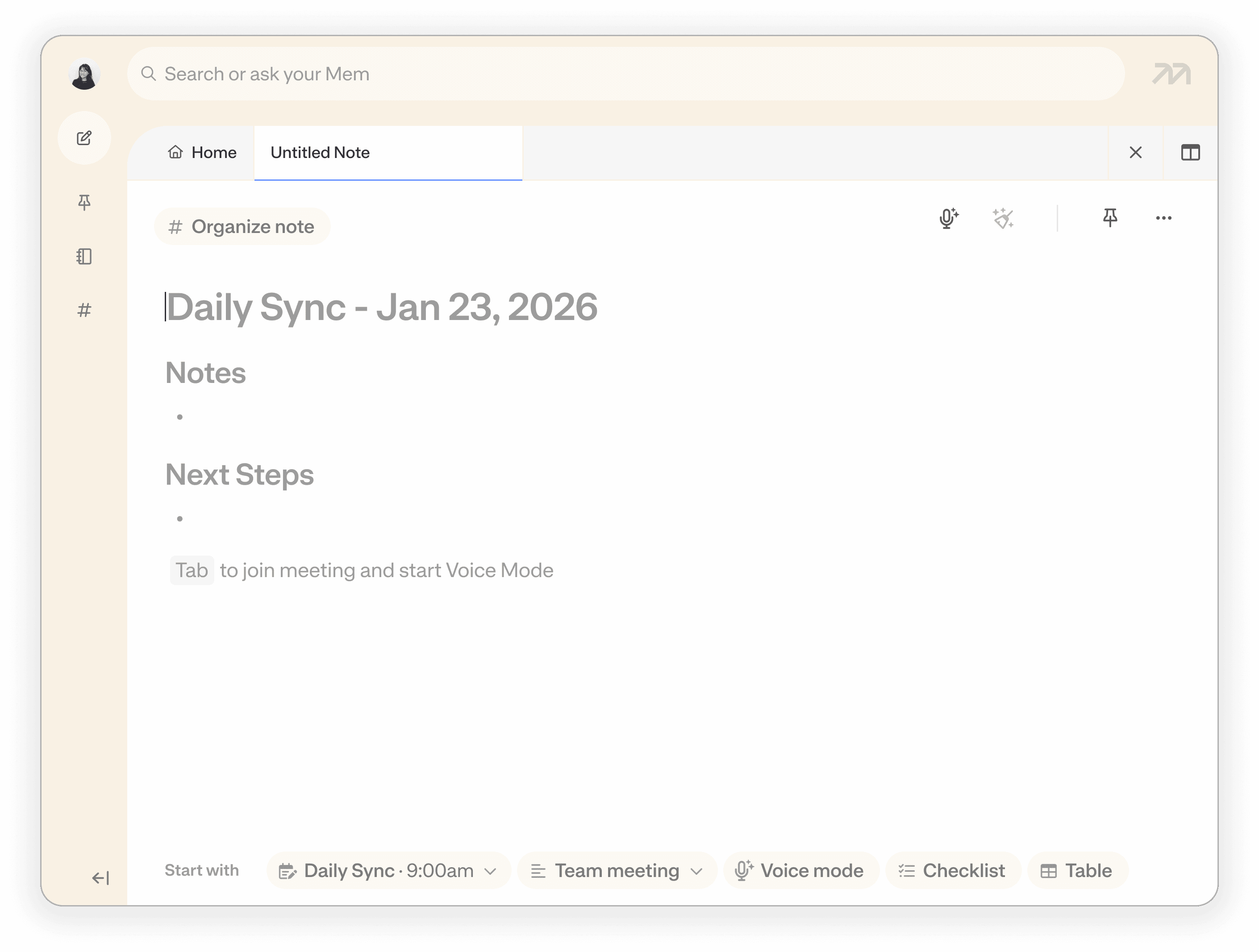 Mem calendar integration settings.